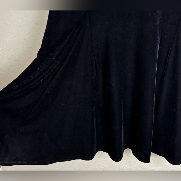 JR Nites Petites By Caliendo Beaded Velvet Long Sleeve Maxi USA 8P Black 1287 - Picture 3 of 8